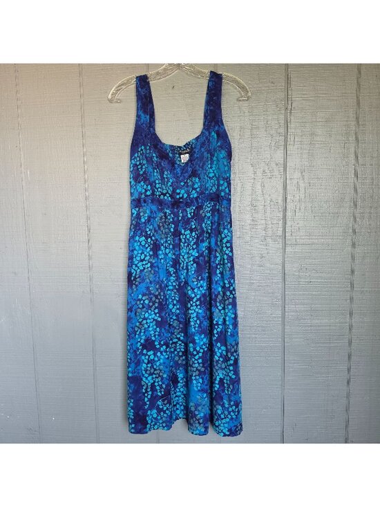 Maggie B. Dresses & Skirts - Maggie B. Blue Maxi Dress Sleeveless Empire Waist Floral Tropical Resort. Size M